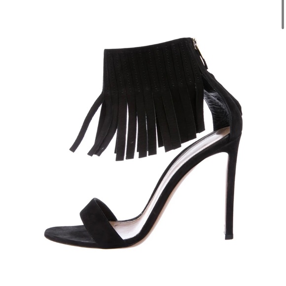 Gianvitto Rossi black fringe sandals, size 36/IS6 - Picture 1 of 9